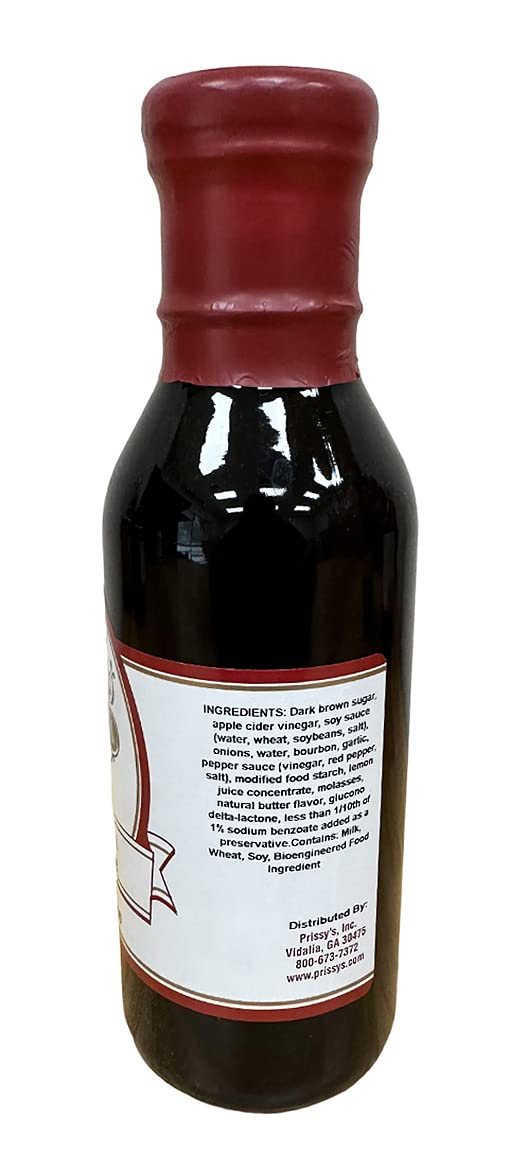 Prissy's of Vidalia Southern Sweet Bourbon Glaze - Award-Winning Bourbon Sauce for Salmon, Pork, & Chicken - Small-Batch Gourmet Sweet Bourbon
