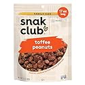 Snak Club Toffee Peanuts, Candied Peanuts with Praline Coat and Sweet Cream, Gluten-Free and Kosher Snack, 17 oz Resealable Bag