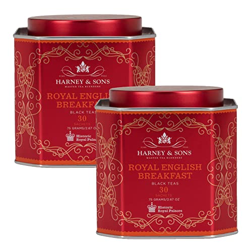 Harney and Sons Royal English Breakfast, Black 30 Sachets per Tin - Pack of 2