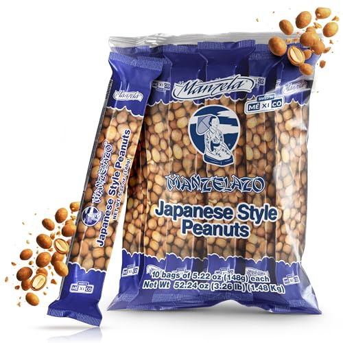 Manzela Japanese Style Coating Peanuts | Crunchy with Flavorful Sauce, Savory & Slightly Sweet, Unique Texture, Authentic Mexican Snack, Cacahuates
