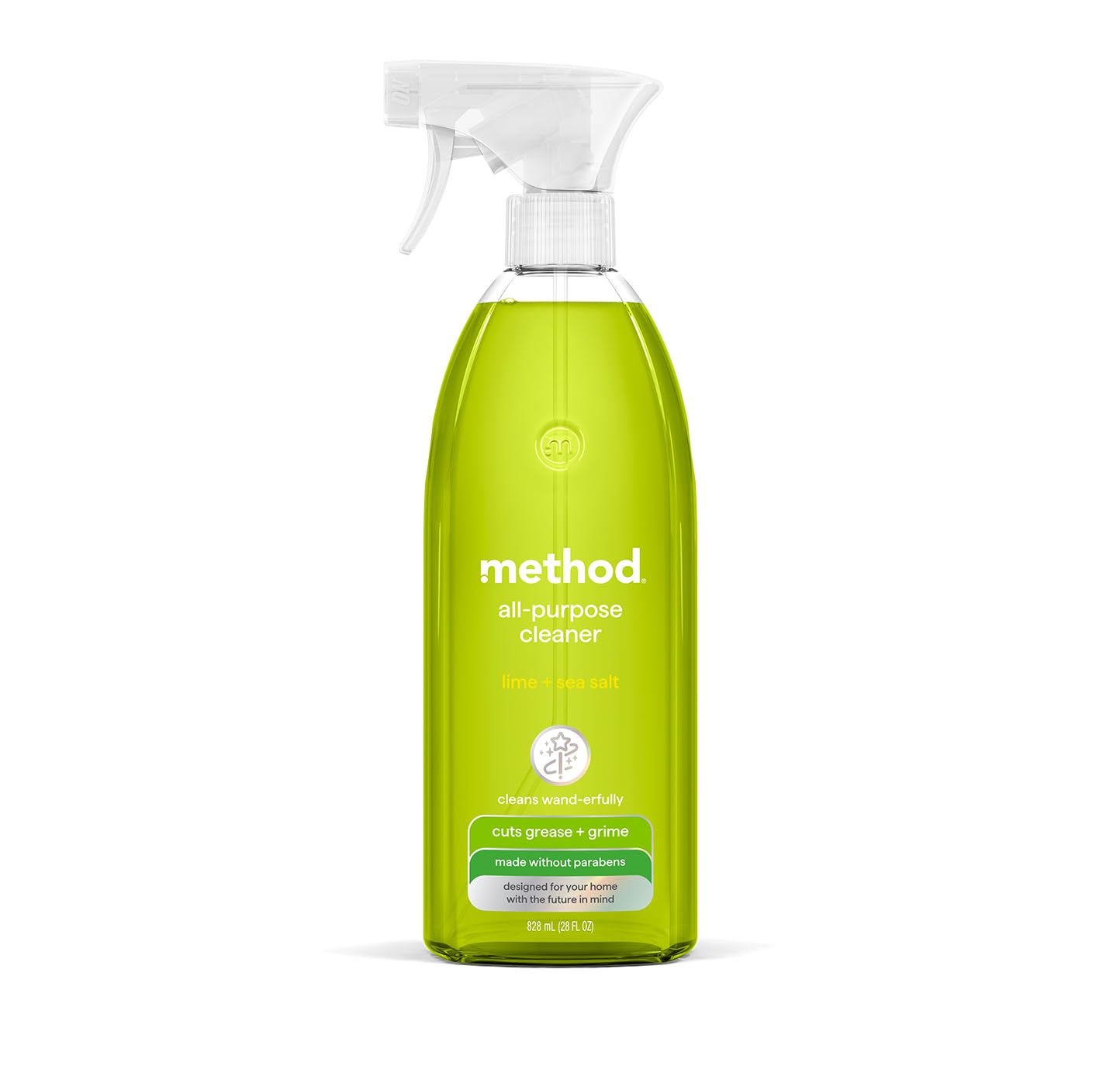 Method All-Purpose Cleaner Spray, Lime + Sea Salt, Perfect for Most Counters, Tiles, Stone, and More, 28 oz Spray Bottles, (Pack of 1)