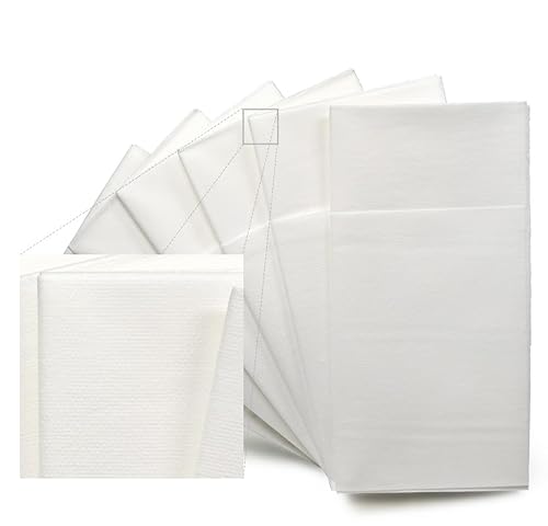 OCCASIONS 120 Pack Linen Feel White Disposable Dinner Napkins, Fancy Cloth Like Guest Towels Prefolded for Silverware, Thick 16x16 in, Wedding Party
