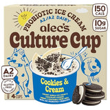 Alec's CULTURE CUP™ Probiotic A2 Dairy Ice Cream - Cookie & Cream 3.5oz 4-Pack