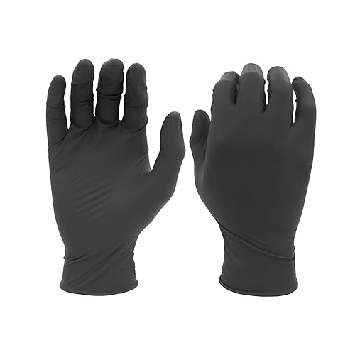 SHOWA 9700PF Sustainable EBT Latex-Free, Powder-Free, Nitrile Disposable Single Use Safety Gloves, 6 Mil, 11" Length, Medium (1 Box/50 Gloves)