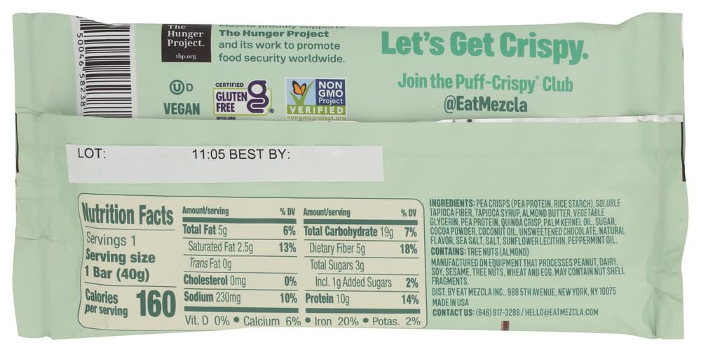 Mezcla, Mint Chocolate Protein Bar Sgl 1.4 Ounce