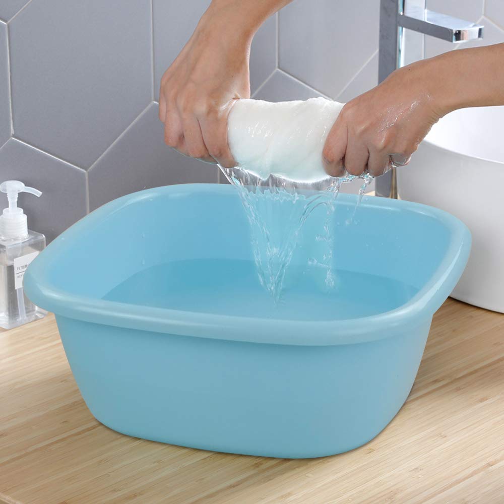 DynkoNA 4-pack 12 Quart Colored Wash Basin Dish Pan Wash Tub
