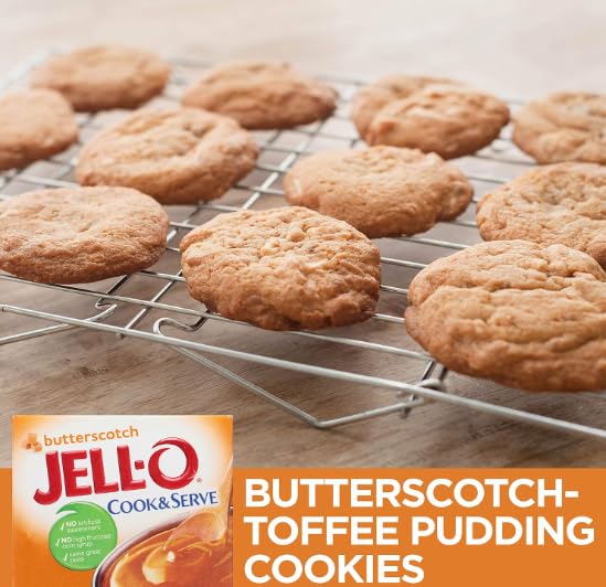 Jellos Butterscotch Cook & Serve Instant Pudding & Pie Filling Pack of 3 3.5 oz Boxes (Total 10.5 oz) Jello w/Exit 28 Bargains Sticker