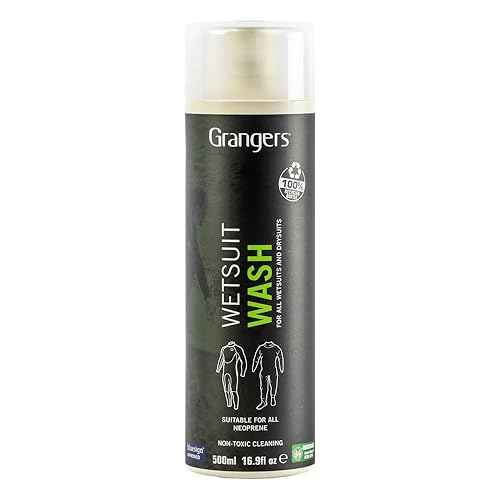 Grangers Wetsuit Wash, 500ml - Powerful Neoprene Cleaner and Odor Eliminator for Wetsuits, Drysuits, and Swimwear - Removes Salt and Chlorine