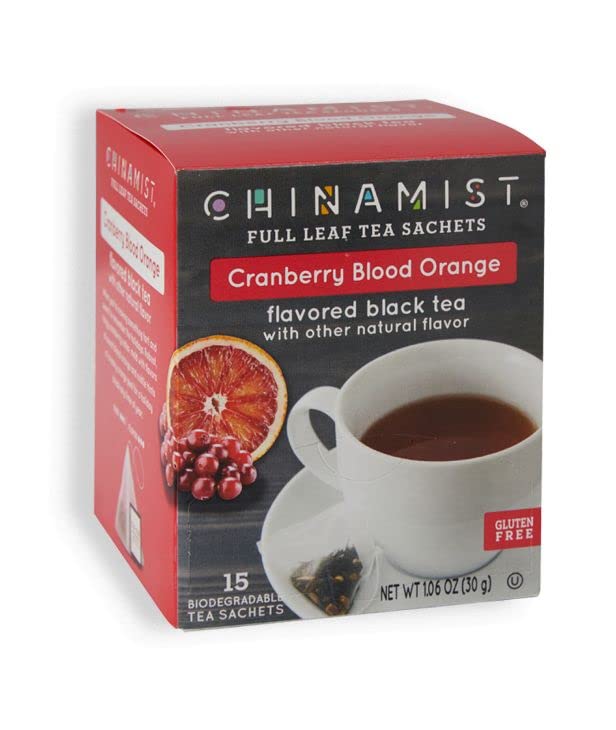 China Mist Full Leaf Tea Satchets, Cranberry Blood Orange, Flavored Black Tea with Other Natural Flavor (1 box)