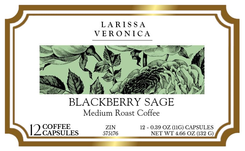 Blackberry Sage Medium Roast Coffee (Single Serve K-Cup Pods) (Gourmet, Naturally Flavored, Whole Coffee Beans) (12 pods, ZIN: 575176) - 2 Pack