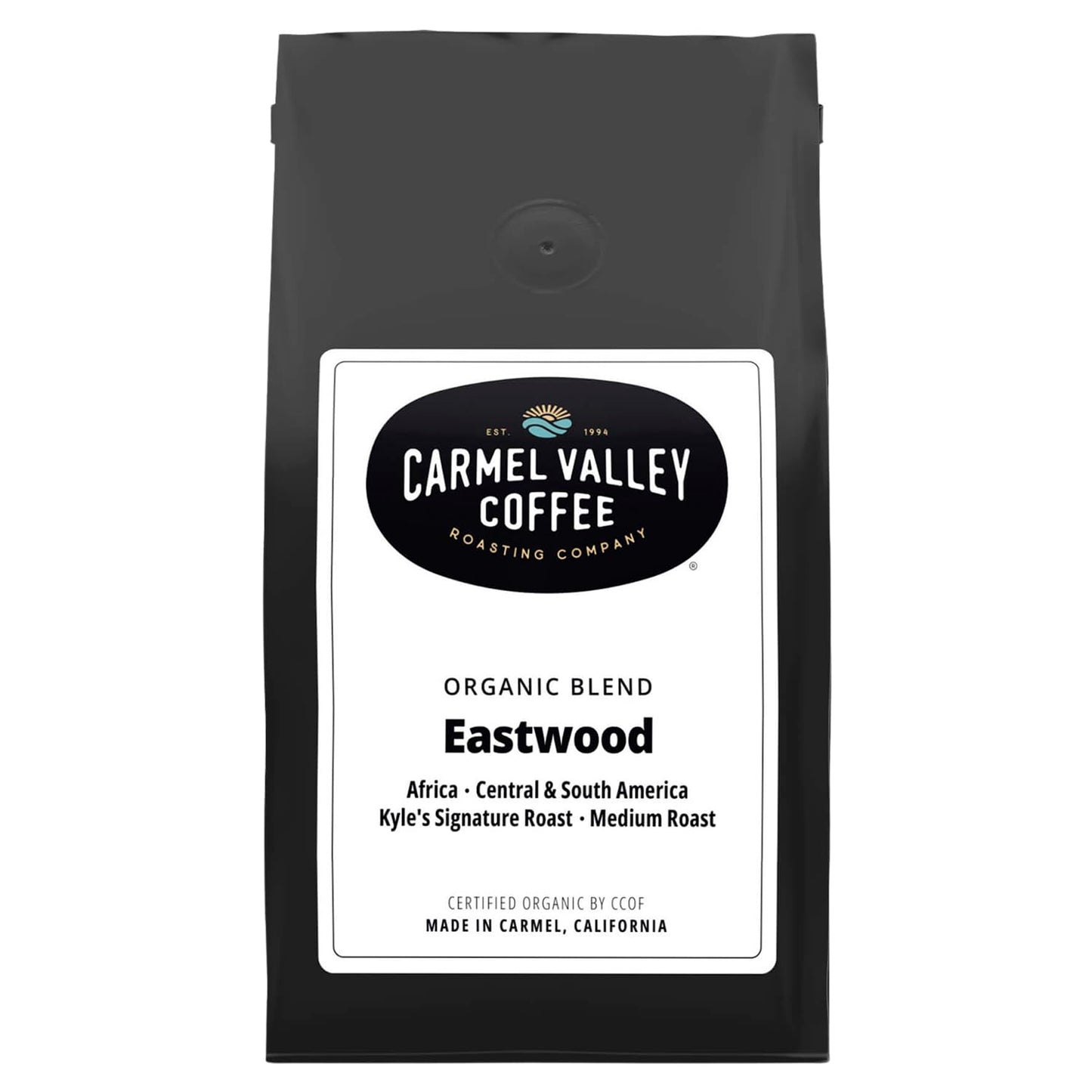 Carmel Valley Coffee Roasting Eastwood Organic Medium Roast Coffee - Whole Bean and Fresh Roasted - Dark Chocolate, Ripe Berry and Toasted Almond