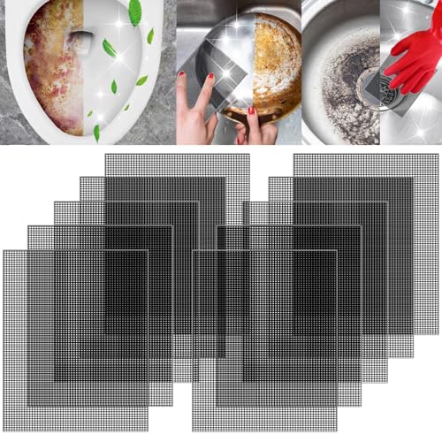 Qiveaory 2024 New Upgrade Toilet Cleaning Screens Toilet Cleaner Hard Water 5.5 x 4 Inch Flexible Scrubbing Pads Remove Calcium Deposits Carbon Rust