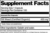 Dill Weed (Certified Organic) - 450 mg (100 Capsules, ZIN: 517643) - 3 Pack