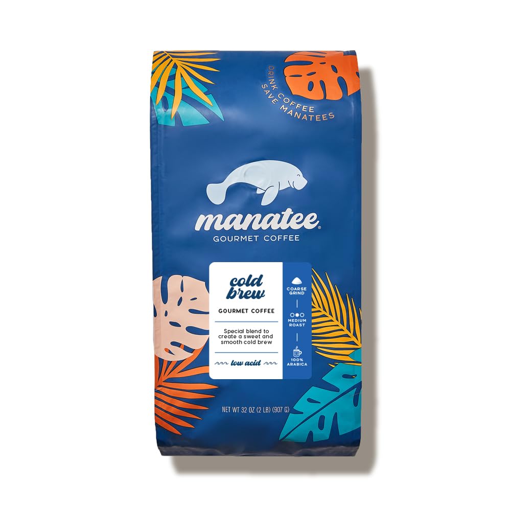Manatee Gourmet Coffee, Cold Brew, Medium Roast, Ground, 2 lb.