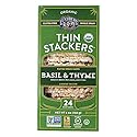 Lundberg Organic Thin Stackers, Basil & Thyme, 6 Oz, Gluten-Free, Vegan, Kosher, Usda Certified Organic, Non-Gmo Verified, Whole Grain Brown Rice, 6 Oz