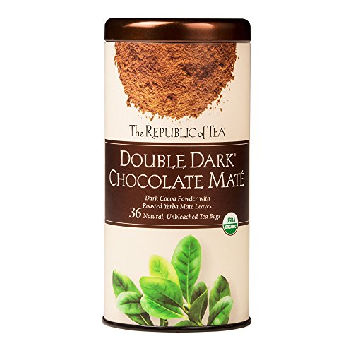 The Republic of Tea - Organic Double Dark Chocolate Maté, Naturally Caffeinated Yerba Maté, Steeps 36 Cups