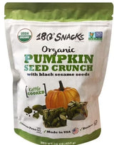 180 Snacks Organic Pumpkin Seed Crunch with Black Sesame Seeds Clusters, Low Cholestrol - 16 Ounces