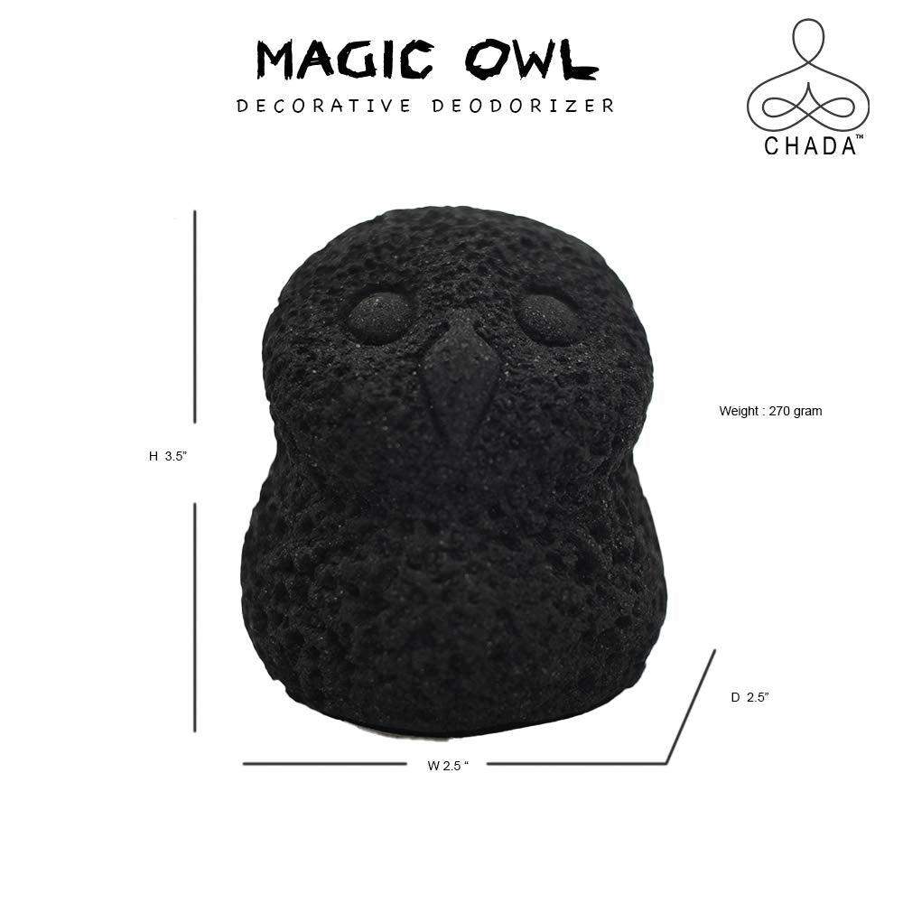 Chada Magic Owl Activated Charcoal Deodorizer - Natural Odor Eliminator, No Chemicals, Absorbs Smoke, 270g