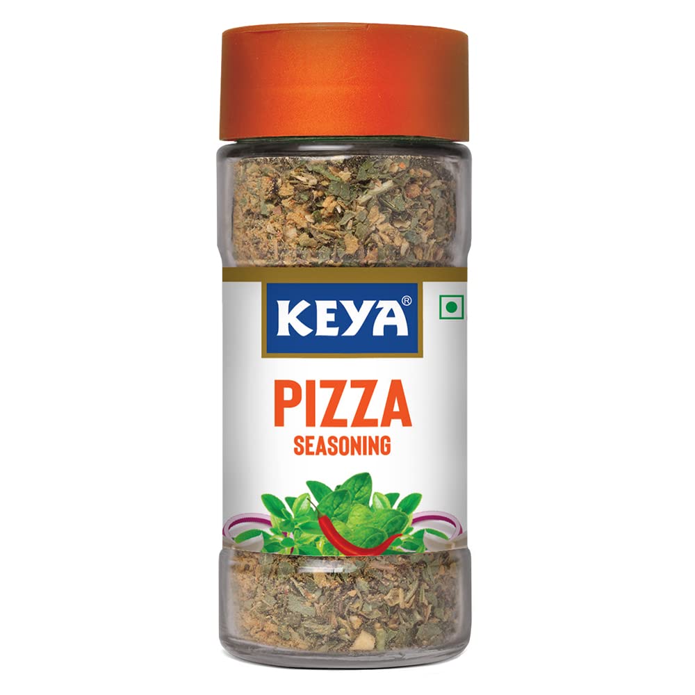 Keya Pizza Seasoning All Natural Healthy Spice Blend for Pizza, Pasta More Glass Bottle Premium Herbs and Spices Contains Freeze dried herbs Export