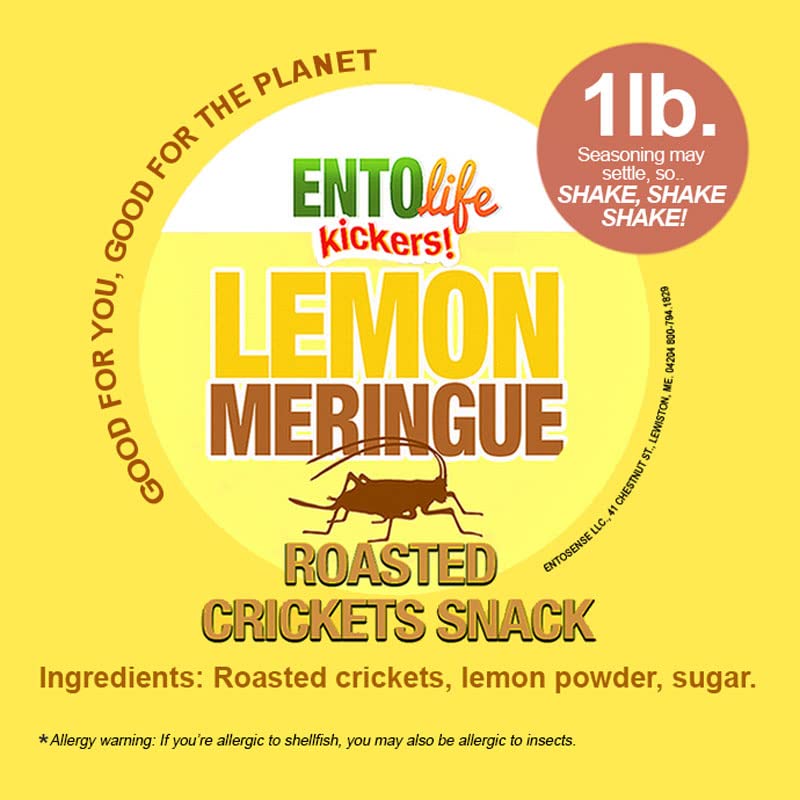 Lemon Meringue Flavored Edible Cricket Snacks - Pound Size - Pound Size - Crickets you can eat - Farm raised for human consumption