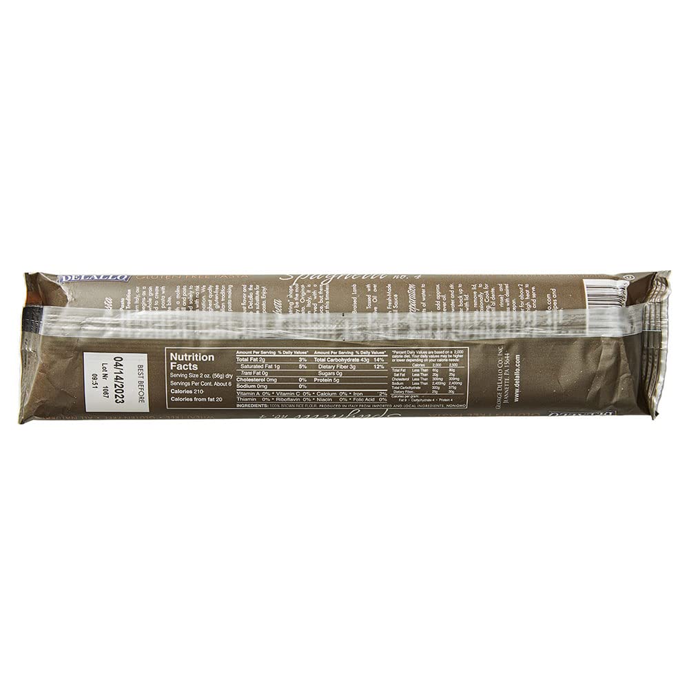 DELALLO Whole Grain Brown Rice Spaghetti, 12 OZ