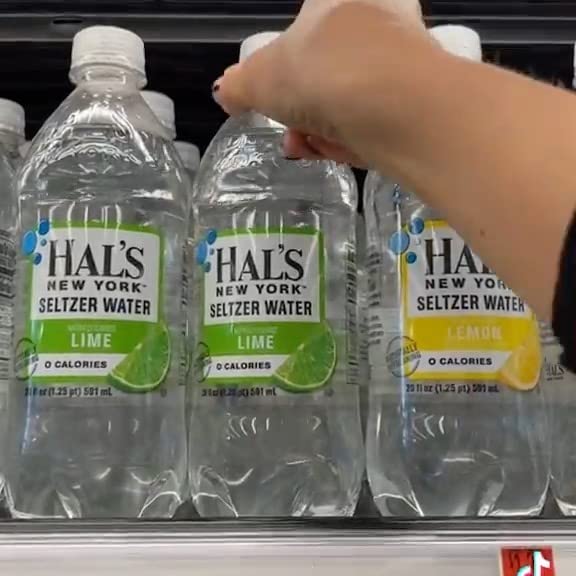 Hal's New York Seltzer Carbonated Lime Flavored Sparkling Water, Zero Sugar, Zero Calorie, Zero Carbs, 20 Fl Oz (Pack of 6)