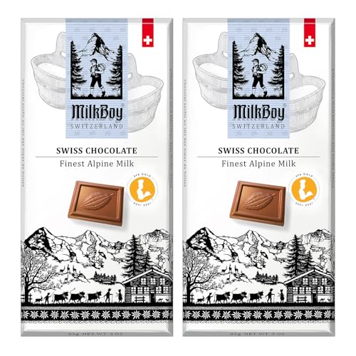 Milkboy Swiss Chocolates Chocolate Bars - Premium Swiss Alpine Milk Chocolate - Smooth European Milk Chocolates Gift - Sustainably Farmed Cocoa