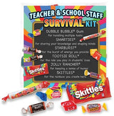 Teacher Appreciation & School Staff Survival Kits (25 per set) Fun Candy Treat Gift Kit Idea for Teacher Appreciation Week