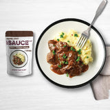 Le Sauce & Co. 4-serving Beefy French Onion Gourmet Gravy, (2-pack) Four Serving Gluten Free Beef Gravy, Premium Brown Gravy, Caramelized Onions