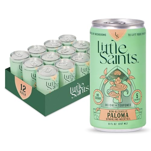 Little Saints Non-Alcoholic Paloma Mocktail | Bright, Sparkling & Citrus Forward | Crafted with Reishi Mushroom & Adaptogens for Calm & Ease | 5