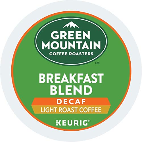 Green Mountain Coffee Roasters Breakfast Blend Decaf, Single-Serve Keurig K-Cup Pods, Light Roast, 96 Count (4 Boxes of 24 Pods), 96.0 Count
