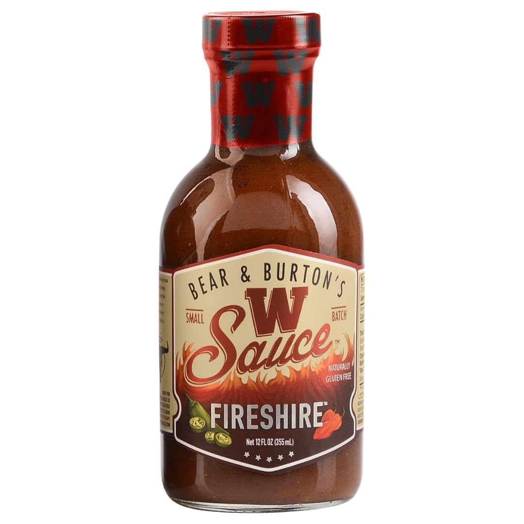 Bear & Burton's The W Sauce Fireshire Sauce - 12 oz Bottles - Worcestershire Style - Worshestire Flavor - Worcester Alternative Original