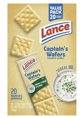 Lance Captain's Wafers, Cream Cheese and Chives (40 pk.), Indulge in Lance Captain's Wafers, Cheese Crackers, Snack Crackers, Snack Packs, Cheese