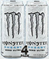 Monstar Energy, Zero Ultra, 16 fl oz, 4 Pack