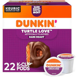 Dunkin' Turtle Love Dark Roast K-Cup Pods, 22 Count, Caramel Pecan Chocolate Flavor, Caffeinated, Kosher