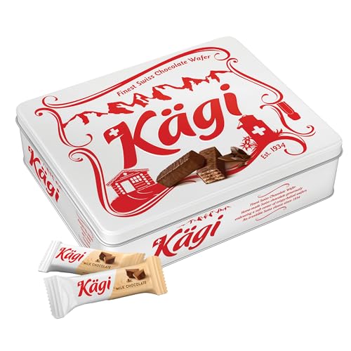 Kägi Swiss Milk Chocolate Covered Wafers, Premium, Classic Gift Tin, 400g