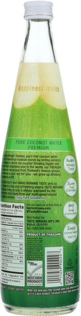 Taste Nirvana Coconut Water, 23.6 Ounce Bottles, 6 Count