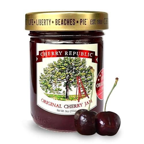 Cherry Republic Orginal Cherry Jam, 9 oz - Made with Real Chunks of Michigan Cherries, Balanced Sweet Tart Flavor, Made with Simple Ingredients