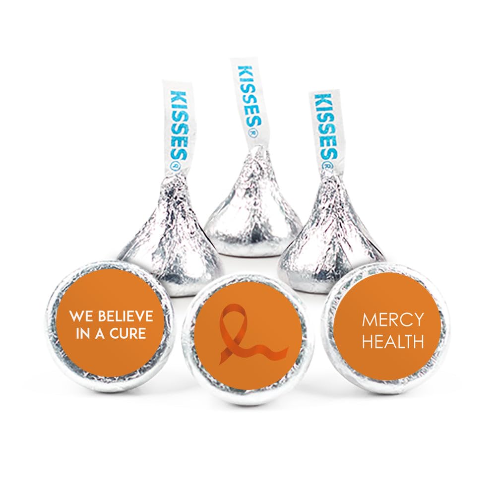 324ct Personalized Orange Ribbon Leukemia Cancer Awareness Kiss Stickers