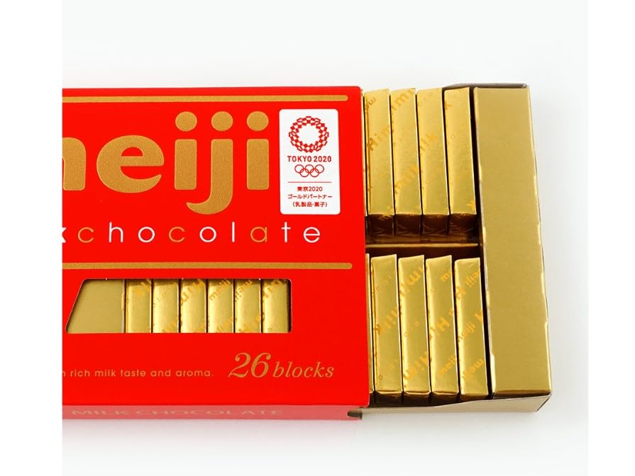 Chocolate 26 blocks mild bitter black Dagashi snack Japan Dark Chocolate,Milk Cchocolate or Hi Milk (Hi Milk)