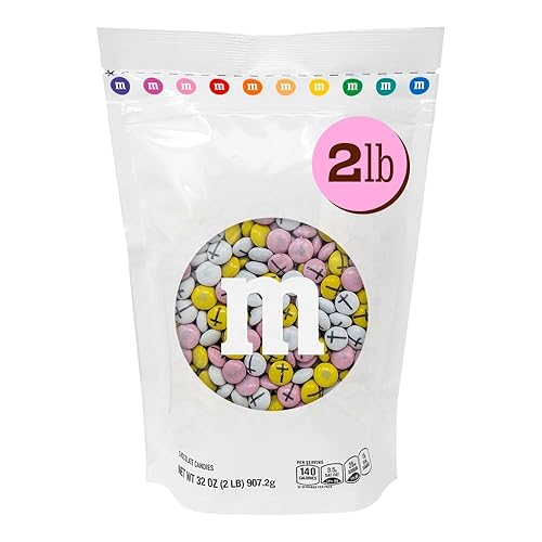 M&M’S Milk Chocolate Baptism for Girl Candy, 2 lb Bag of Bulk Candy with Printed Cross Clip Art, Perfect for Christening Gifts, Cupcakes, Party