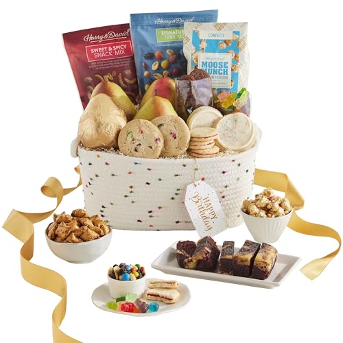 Harry & David's Dlx Birthday Basket - Snack Gifts For Women, Men, Families, College Students - Delicious Birthday Gift, Birthday Gift Ideas For Her