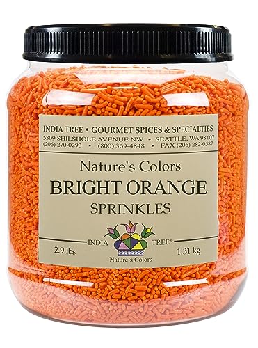 Bright Orange Sprinkles, Shimmery Sugar Sprinkles for Baking and Decorating, 2.9 Lb Canister (Pack of 1)