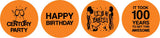 Darling Souvenir 190 Pieces Orange Birthday Party Chocolate Drop Labels Stickers - Self-Adhesive Mini Candy Wrappers for Decorations, Sweet Treat