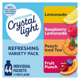 Crystal Light Refreshing Drink Mix Variety Pack, 44 Packets, for Convenient Hydration, Lemonade, Raspberry Lemonade, Peach Iced Tea, Fruit Punch