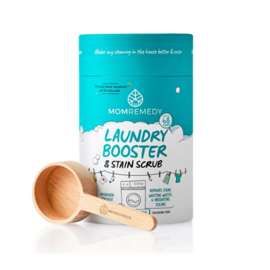 Laundry Booster and Stain Remover Scrub, MomRemedy Oxygen Whitener, Whiten Whites and Brighten Colors, Remove Stains, Household Cleaning Scrub