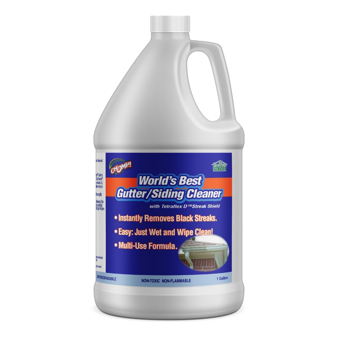 CHOMP! World’s Best Gutter Cleaner: Ultimate Gutter Cleaning Solution for All Types of Rain Gutters, Siding and Metal Trim - Instantly Clean Black