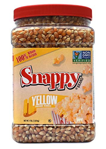 Snappy Popcorn Snappy Yellow Popcorn Kernels, 4lb Resealable Jar, 4 Pound (Pack of 6)