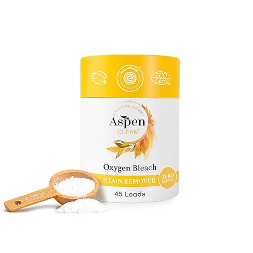 AspenClean | Unscented Oxygen Bleach Powder | Color Safe Laundry Stain Remover | Bleach Alternative | EWG Verified™, Hypoallergenic, Non-Toxic | 45