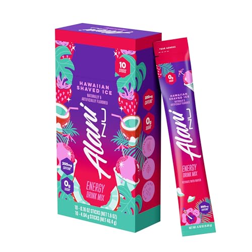 Alani Nu HAWAIIAN SHAVED ICE, Energy Sticks Drink Powder, 200mg Caffeine, Pre Workout Performance with Antioxidants, On-The-Go Drink Mix, Biotin, B